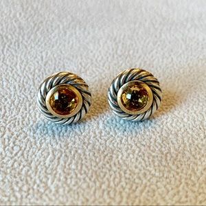 David Yurman Classic Citrine Cable Cookie earrings